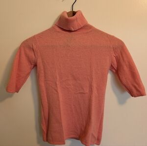 Vintage 90s Turtleneck Knit Sweater XS Pink